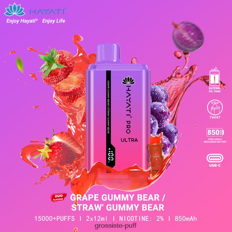 Hayati Pro Ultra 86Z02228 Grape Gummy Bear/Strawberry Gummy Bear