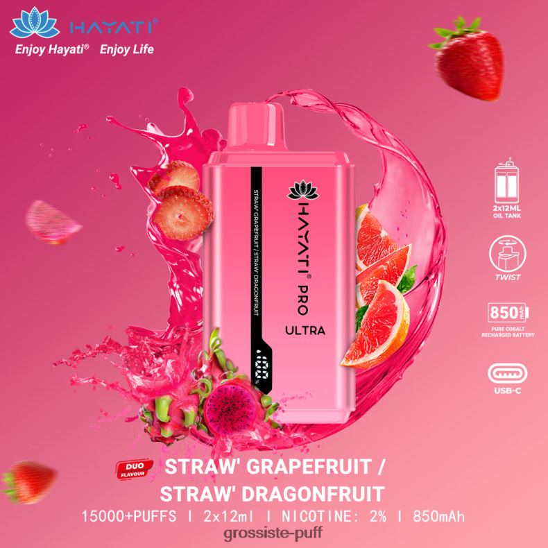 Hayati Pro Ultra 86Z02233 Strawberry Grapefruit/Strawberry Dragonfruit