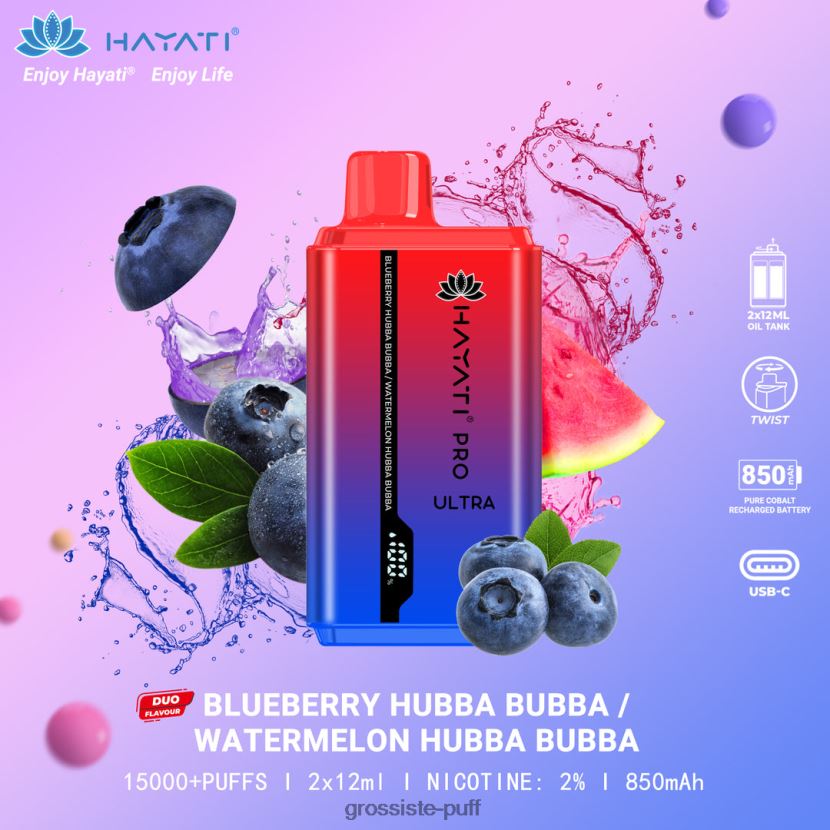 Hayati Pro Ultra Blueberry Hubba Bubba/Watermelon Hubba Bubba 0FPL40222