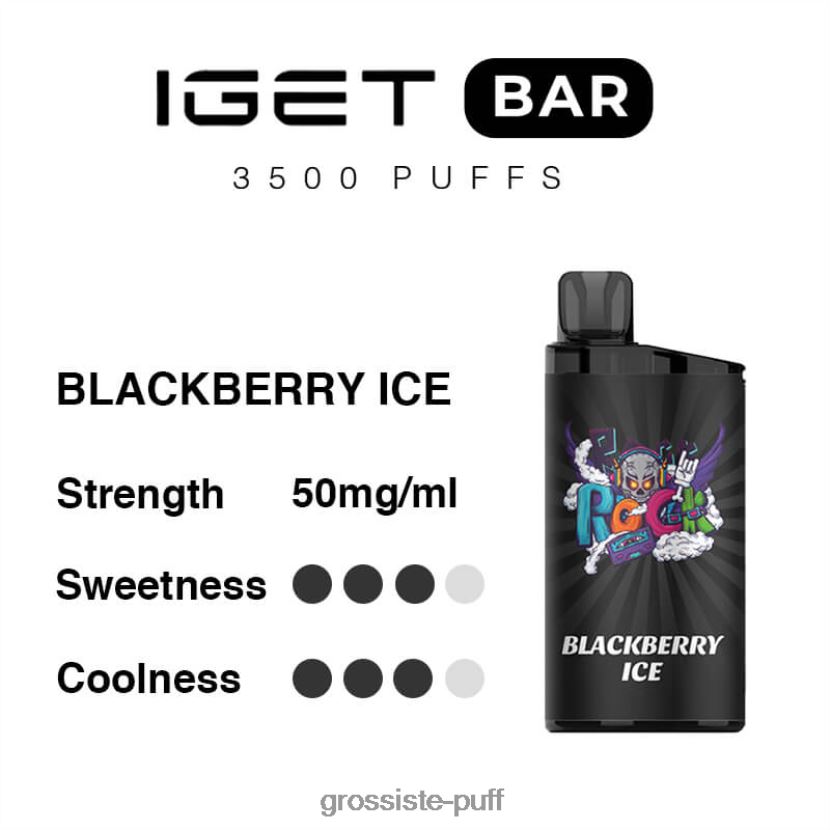 IGET BAR 3500 5% NICOTINE Blackberry Ice 0FPL4091