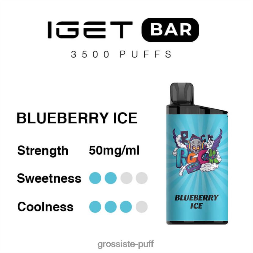 IGET BAR 3500 5% NICOTINE Blueberry Ice 0FPL4098