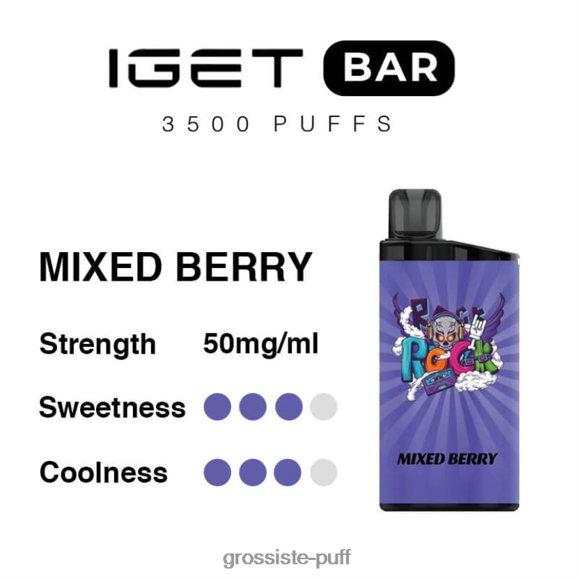 IGET BAR 3500 5% NICOTINE Mixed Berry 0FPL4094