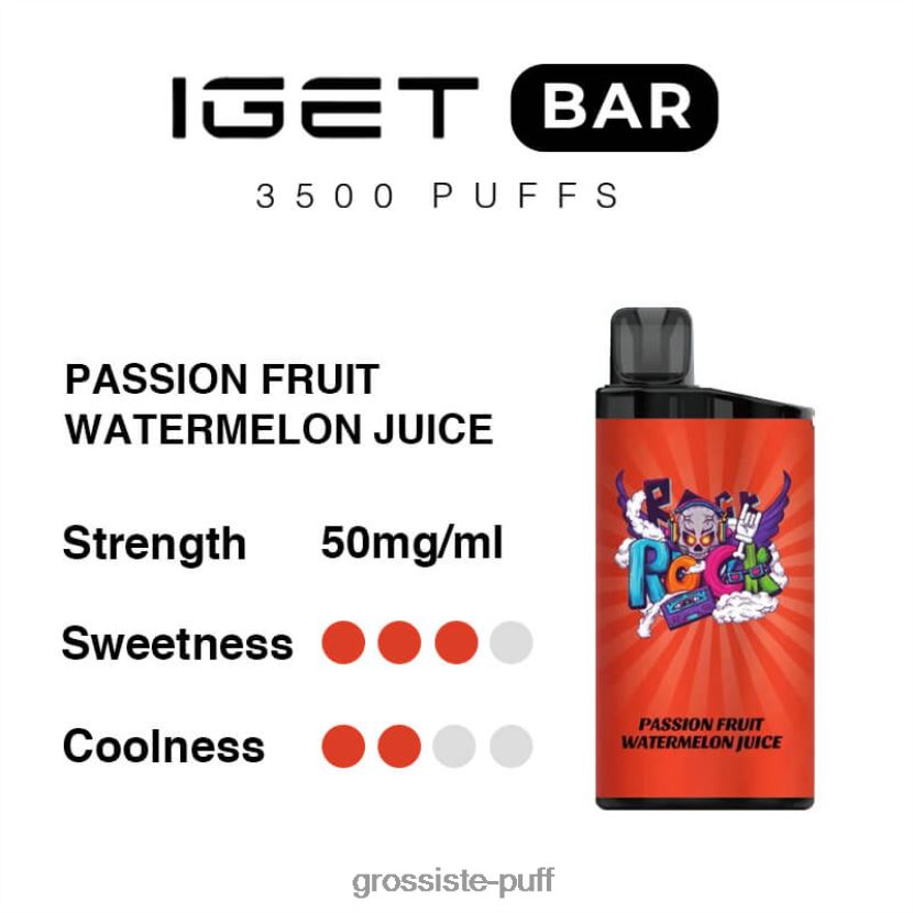 IGET BAR 3500 5% NICOTINE Passion Fruit Watermelon Juice 0FPL4097