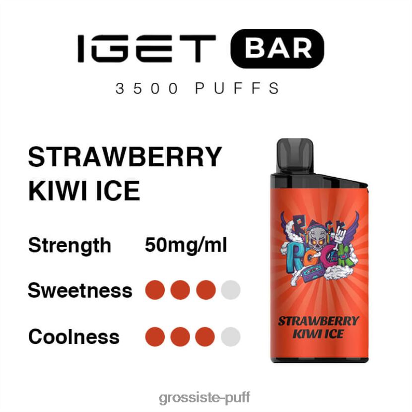 IGET BAR 3500 5% NICOTINE Strawberry Kiwi Ice 0FPL4090