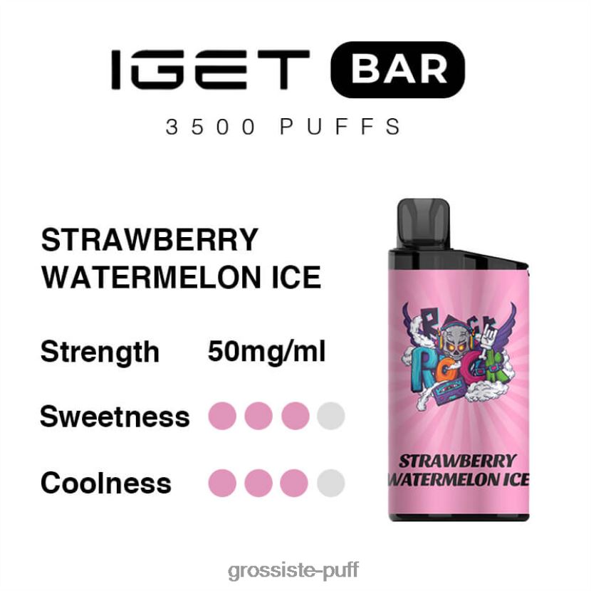 IGET BAR 3500 5% NICOTINE Strawberry Watermelon Ice 0FPL4089