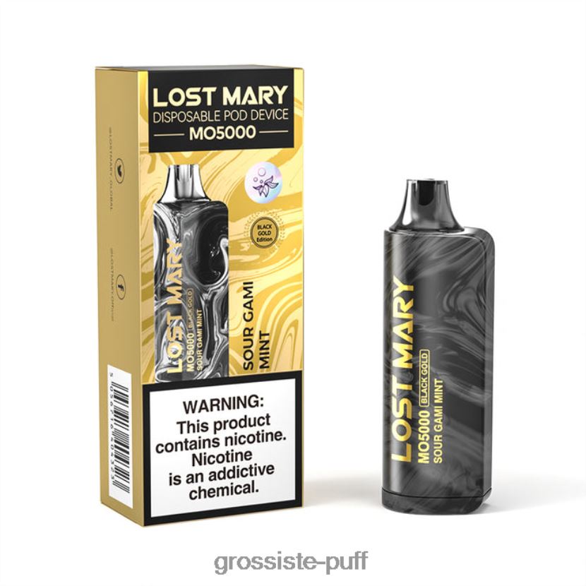 LOST MARY MO5000 Black Gold 10mL Sour Gami Mint 0FPL40346