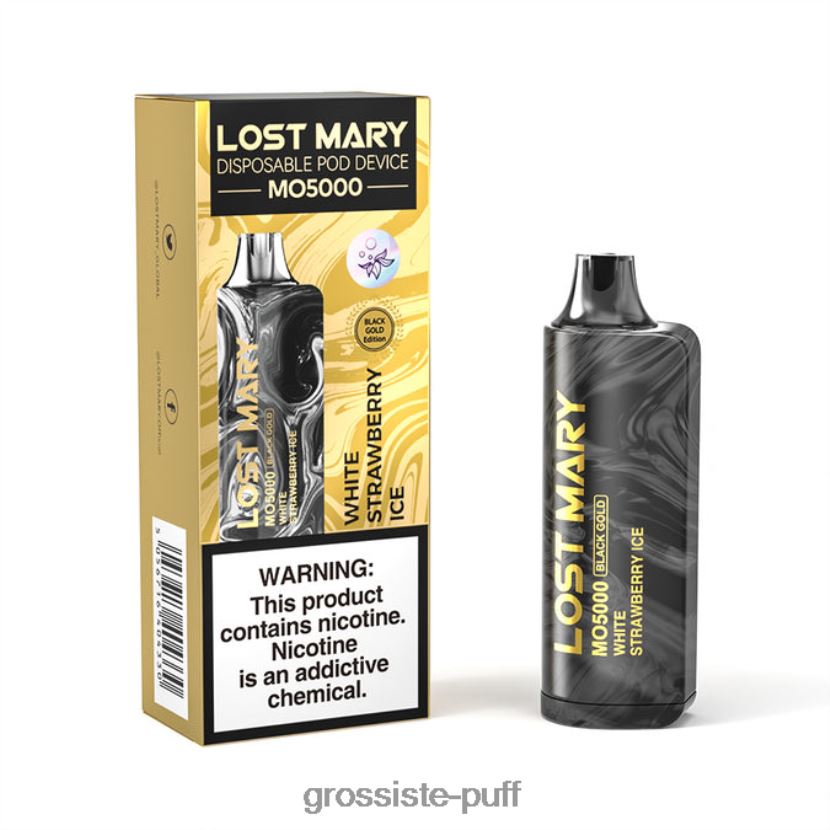 LOST MARY MO5000 Black Gold 10mL White Strawberry Ice 0FPL40347