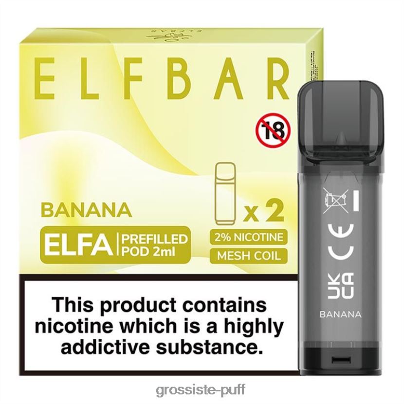 ELFBAR Elfa Pre-Filled Pod - 2ml - 20mg (2 Pack) Banana 0FPL40315