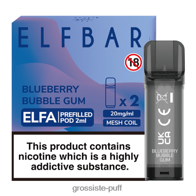 ELFBAR Elfa Pre-Filled Pod - 2ml - 20mg (2 Pack) Blueberry Bubble Gum 0FPL40333