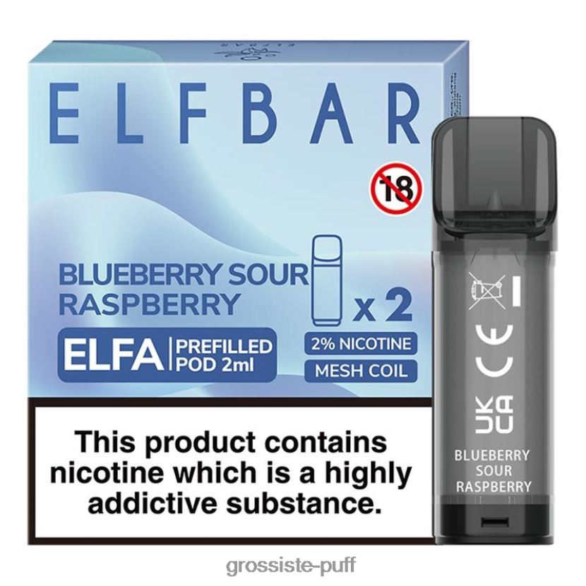 ELFBAR Elfa Pre-Filled Pod - 2ml - 20mg (2 Pack) Blueberry Sour Raspberry 0FPL40323