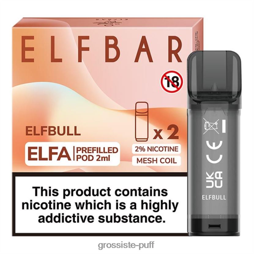 ELFBAR Elfa Pre-Filled Pod - 2ml - 20mg (2 Pack) ELFBULL 0FPL40335