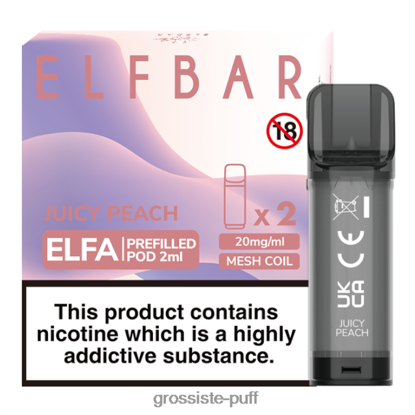 ELFBAR Elfa Pre-Filled Pod - 2ml - 20mg (2 Pack) Juicy Peach 0FPL40332