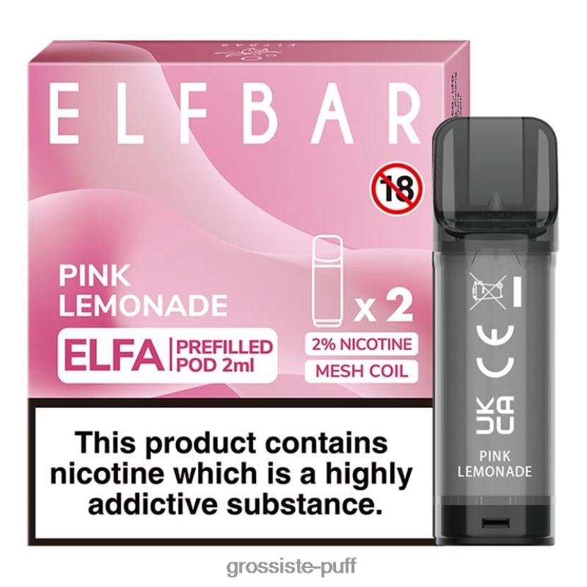 ELFBAR Elfa Pre-Filled Pod - 2ml - 20mg (2 Pack) Pink Lemonade 0FPL40320