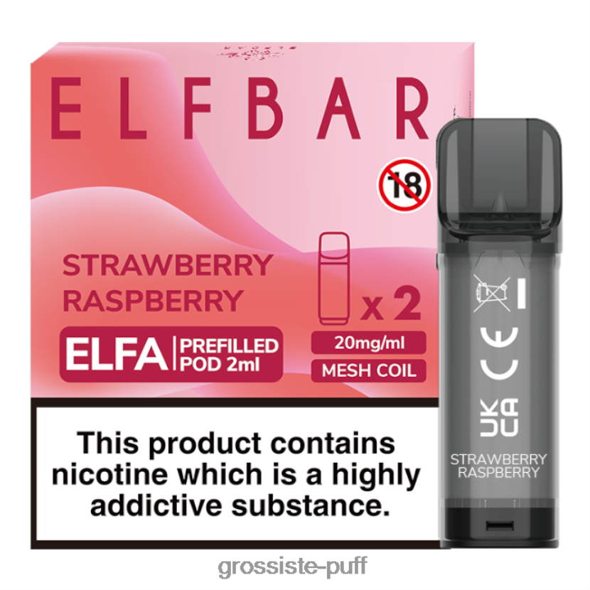 ELFBAR Elfa Pre-Filled Pod - 2ml - 20mg (2 Pack) Strawberry Raspberry 0FPL40321