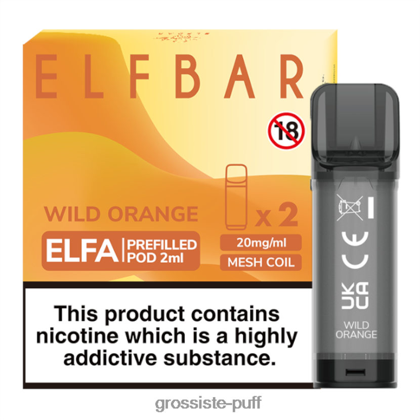 ELFBAR Elfa Pre-Filled Pod - 2ml - 20mg (2 Pack) Wild Orange 0FPL40340